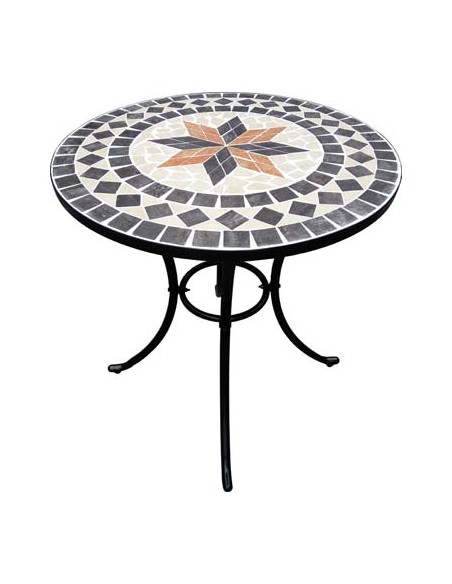 TAVOLO MOSAICO CAPRI DOMUS CM 60 H.CM 70 BASE ACCIAIO VERN