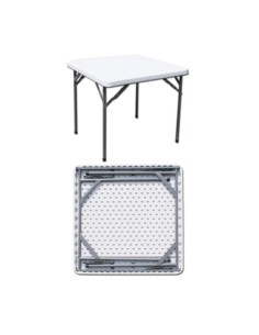 C TAVOLO IN ACCIAIO E HDPE PIEGHEVOLE  87X87XH74CM
