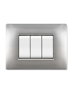 PLACCA LIFE Q LIVING PLAST ALLUMINIO CHIARO 7P