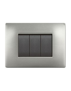 PLACCA LIFE Q LIVING PLAST ACCIAIO SATINATO 4P