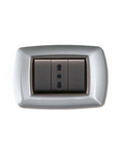 PLACCA LIFE LIVING PLAST ALLUMINIO CHIARO 3P