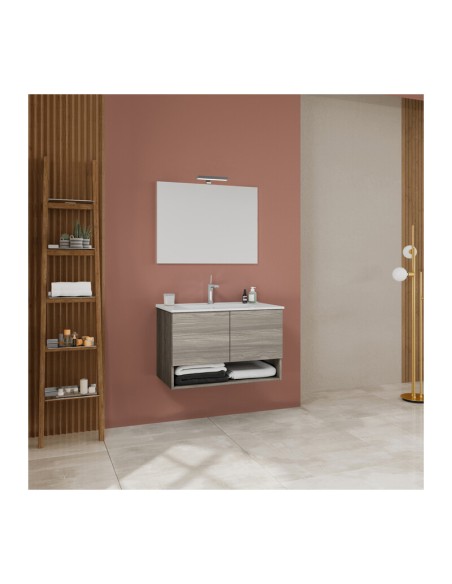 MOBILE BAGNO OSLO 2 ANTE 80 SOSP. ROVERE GRIGIO