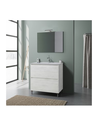 MOBILE BAGNO LISBONA 2C 80 ROVERE BIANCO