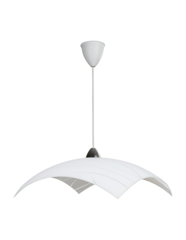 LAMPADA SOSP SIMONE 50X50 1XE27 VETRO LASTRA BIANCO