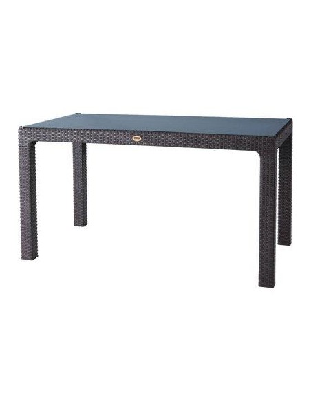 TAVOLO RATTAN KRETA DOMUS PP ANTRACITE CM 120X70 H.CM 78