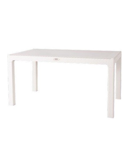TAVOLO RATTAN KRETA DOMUS PP BIANCO CM 120X70 H.CM 78