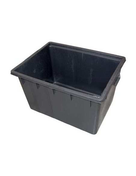 MASTELLONE RETTANGOLARE NERO ICS LDPE LT 180 CM 80X60 H.CM 48 + MANICI