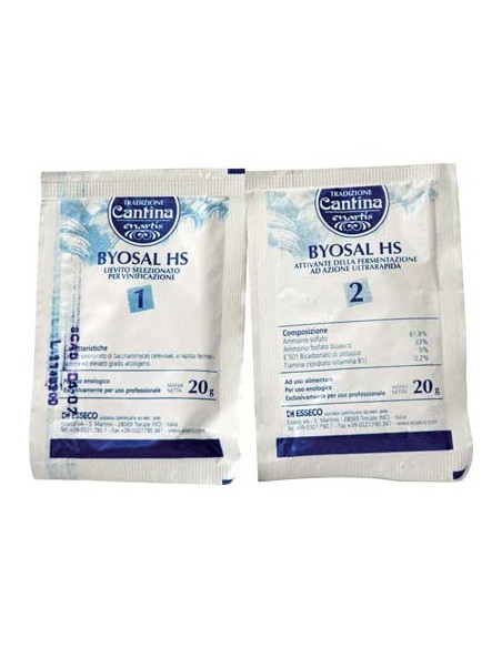 LIEVITO ENOLOGICO + ATTIVANTE BYOSAL HS ESSECO GR 20+20