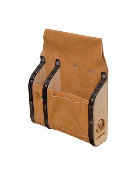 BORSA CARPENTIERE 3 TASCHE + DIVISORI LEGNO LUSSO CROSTA BOVINA CM 20X30X6,5