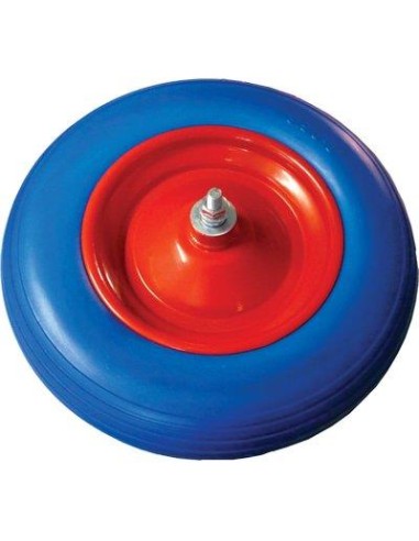 RUOTA PU ANTIFORO X CARRIOLA BPA 3,50X8" DISCO METALLO ASSE MM 12X170