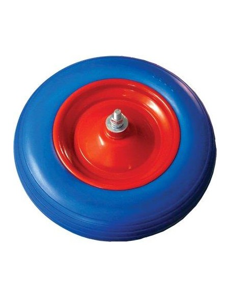 RUOTA PU ANTIFORO X CARRIOLA BPA 3,50X8" DISCO METALLO ASSE MM 12X170