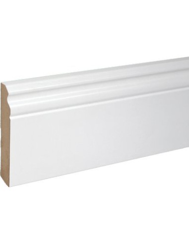 BATTISCOPA BAROCCO PIRCHER MDF BIANCO MM 18X100 H.MM 2250