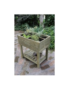 FIORIERA GIARDINIERA RIALZATA LEGNO 80X50XH80 CM