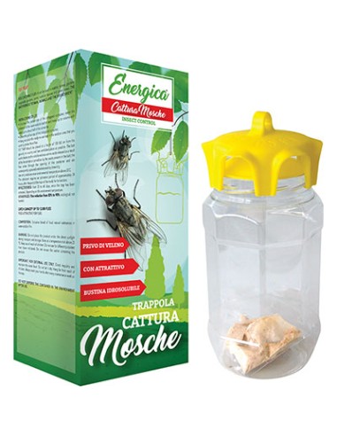 TRAPPOLA MOSCHE ENERGICA CONTENITORE CM 9 H.CM 22 + ESCA