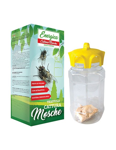 TRAPPOLA MOSCHE ENERGICA CONTENITORE CM 9 H.CM 22 + ESCA