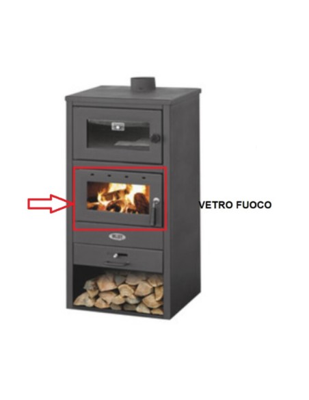 R VETRO FUOCO X STUFA LEGNA C/FORNO MOD. BLIST BR
