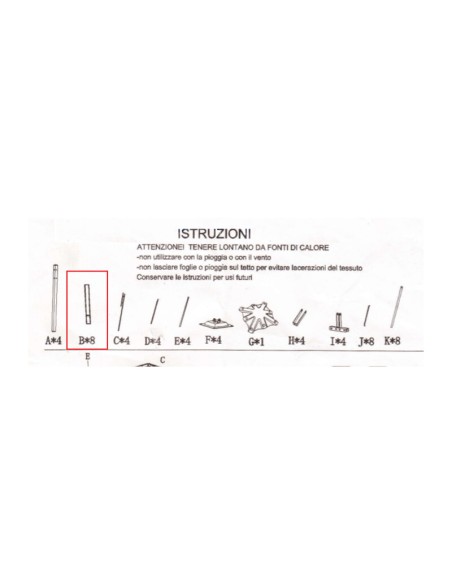 R PARTICOLARE B P/GAZEBO ACCIAIO SMERALDA 3X3M