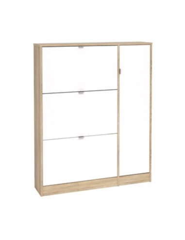 KIT SCARPIERA 3 RIBALTE +1 ANTA 102X24X125 ROVERE BIANCO