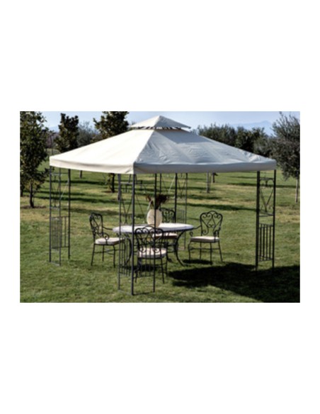 C GAZEBO ACCIAIO 3X3M DECOR ALGERI ECRU