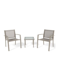C SALOTTO HAVANA ACCIAIO 3 PZ TAUPE/MARRONE