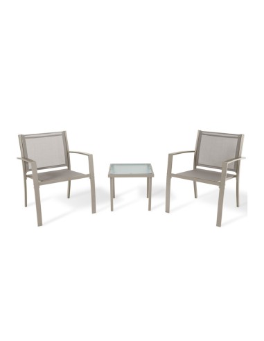 C SALOTTO HAVANA ACCIAIO 3 PZ TAUPE/MARRONE