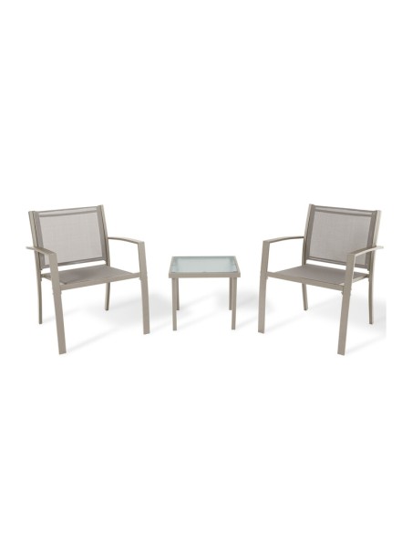 C SALOTTO HAVANA ACCIAIO 3 PZ TAUPE/MARRONE