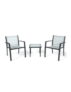 C SALOTTO HAVANA ACCIAIO 3 PZ ANTRACITE/GRIGIO