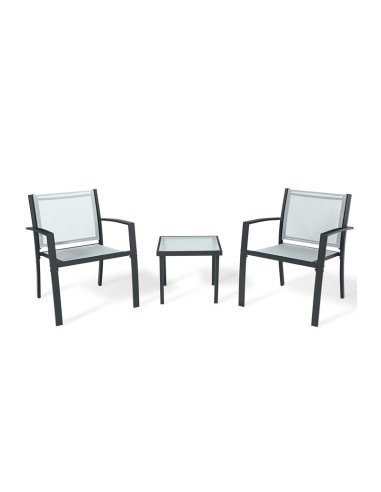 C SALOTTO HAVANA ACCIAIO 3 PZ ANTRACITE/GRIGIO