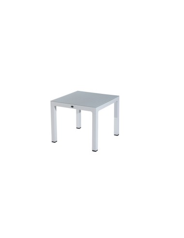 TAVOLO C/VETRO REGNUM 90X90XH75CM BIANCO