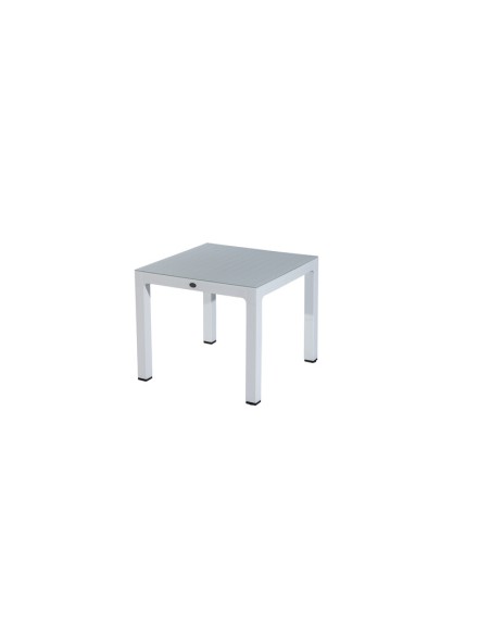 TAVOLO C/VETRO REGNUM 90X90XH75CM BIANCO