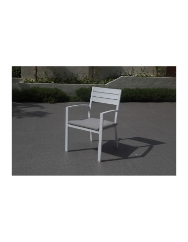 POLTRONA IN ALLUMINIO BIANCO C/CUSCINO