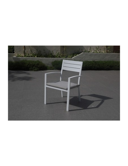 POLTRONA IN ALLUMINIO BIANCO C/CUSCINO