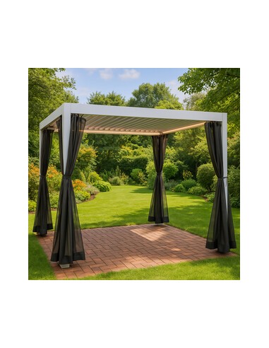 C GAZEBO PERGOLA C/LAMELLE ORIENTAB 3X3M BIANCO