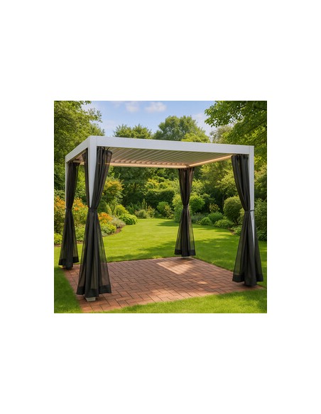 C GAZEBO PERGOLA C/LAMELLE ORIENTAB 3X3M BIANCO