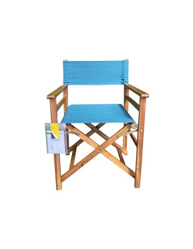 C SEDIA REGISTA LEGNO PIEGHEVOLE CINEMA BLU PETROLIO