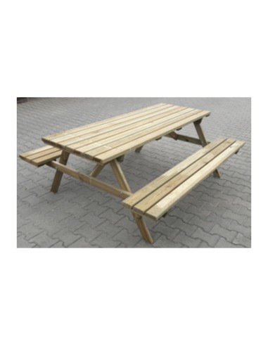 SET BIRRERIA PICNIC LEGNO IMPREGN 180X160XH71CM