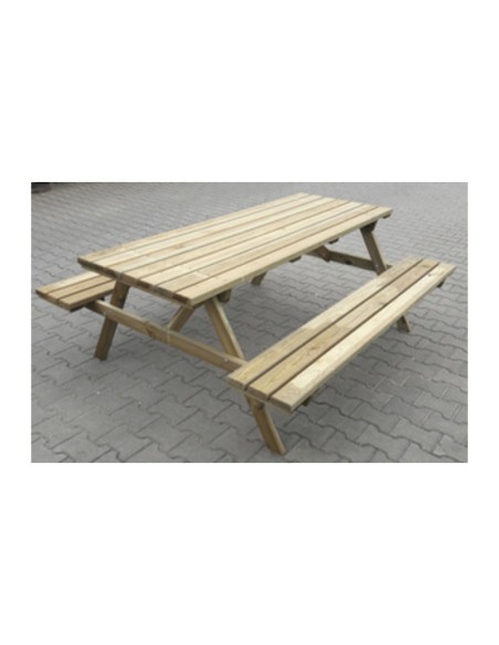 SET BIRRERIA PICNIC LEGNO IMPREGN 180X160XH71CM
