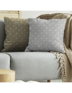 CUSCINO TULIPANO 43X43CM POIS TORTORA 1808