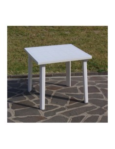 TAVOLO RESINA WEEKEND  80X80XH72CM BIANCO