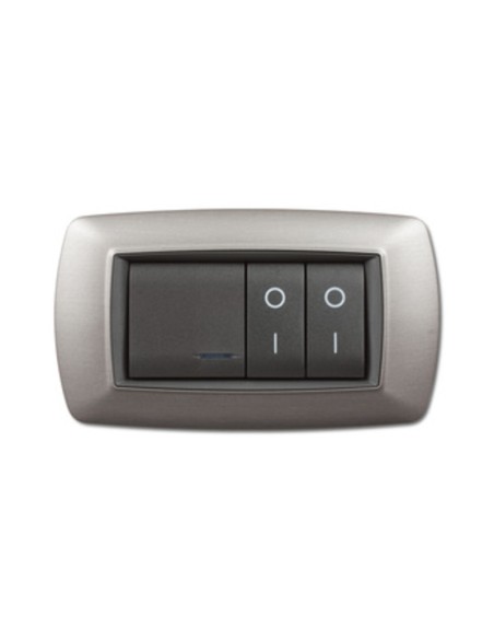 PLACCA LIFE LIVING PLAST ACCIAIO SATINATO 4P