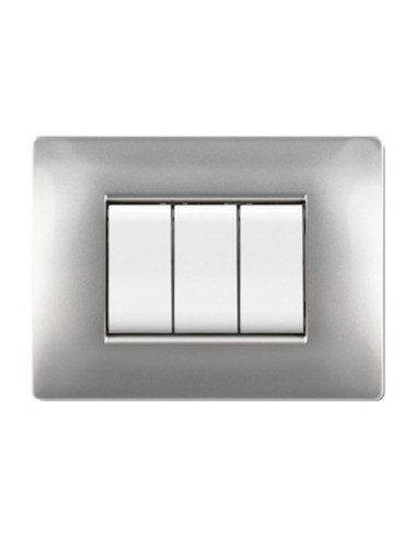 PLACCA LIFE Q LIVING PLAST ALLUMINIO CHIARO 7P