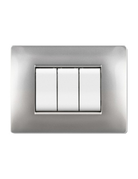 PLACCA LIFE Q LIVING PLAST ALLUMINIO CHIARO 7P