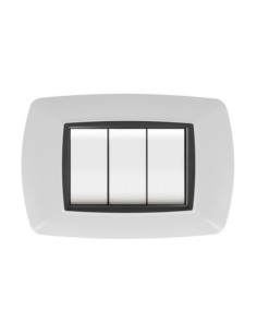 PLACCA LIFE LIVING PLAST BIANCO 4P CORNICE NERO