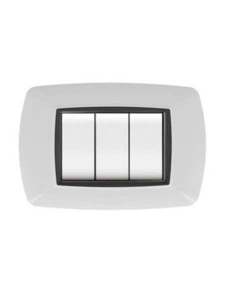 PLACCA LIFE LIVING PLAST BIANCO 4P CORNICE NERO