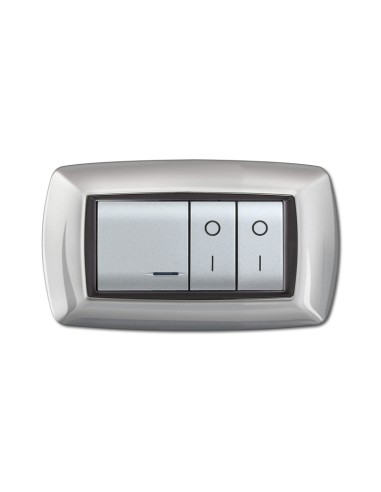 PLACCA LIFE LIVING PLAST ALLUMINIO CHIARO 4P