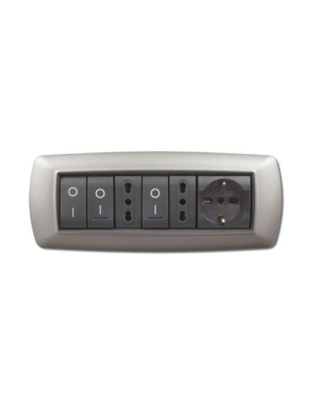 PLACCA LIFE LIVING PLAST ACCIAIO SATINATO 7P