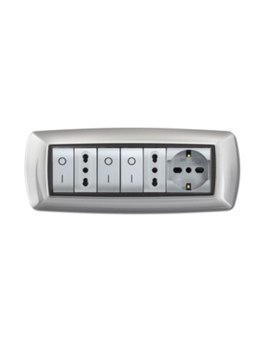 PLACCA LIFE LIVING PLAST ALLUMINIO CHIARO 7P