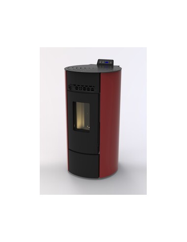 C STUFA PELLET ROUND ARGE 9 BORDEAUX