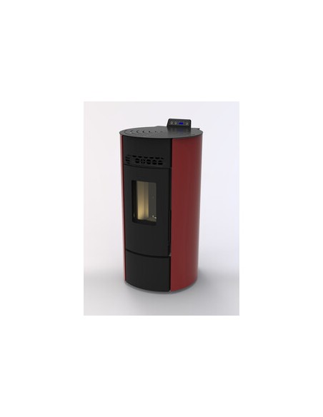 C STUFA PELLET ROUND ARGE 9 BORDEAUX