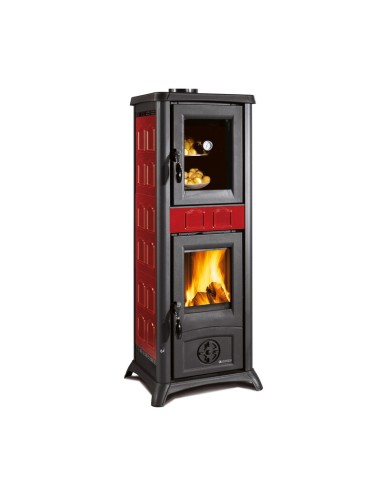 STUFA LEGNA C/FORNO  7.3 KW GEMMA 5.0 BORDEAUX